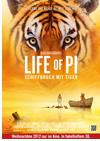 Kinoplakat Life of Pi - Schiffbruch mit Tiger